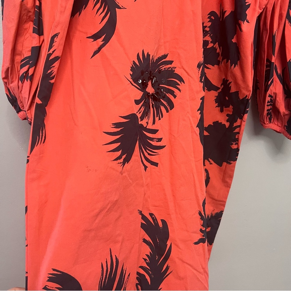 Anthropologie ATSU Black & Red Floral Print Dress Size Medium - Picture 2 of 10